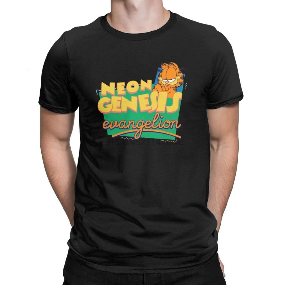 Мужские футболки Tyburn Neon Genesis Garfield забавная футболка с милой кошкой коротким