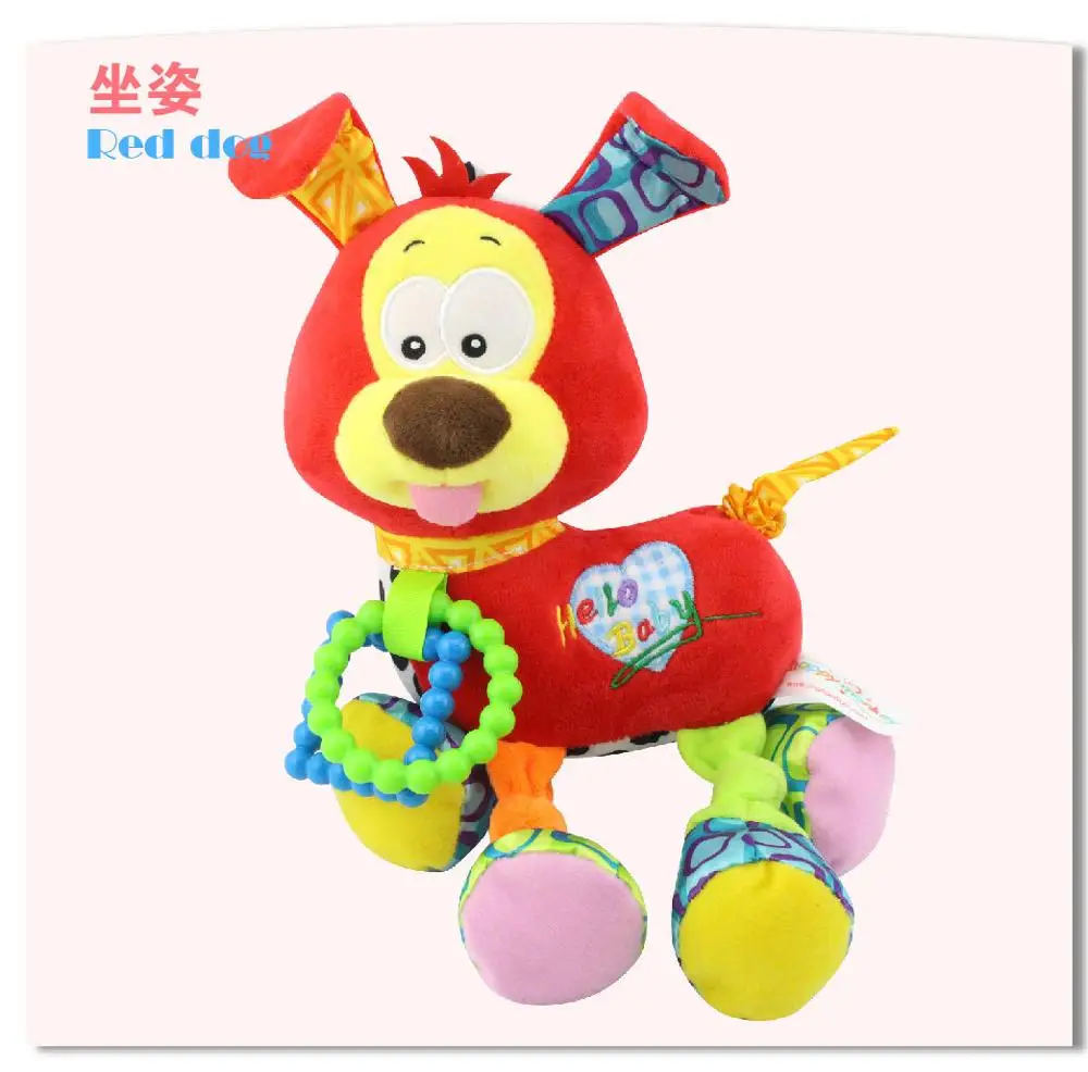 Детские мягкие погремушки в виде животных кроватка детская коляска музыкальный