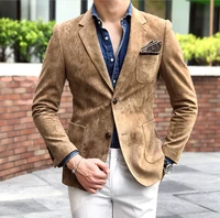 2020 2 pieces mens suede suit casual two button notch lapel tuxedos classicvintagedenim jacket groomsmen%ef%bc%88blazerpants%ef%bc%89%ef%bc%89coffee