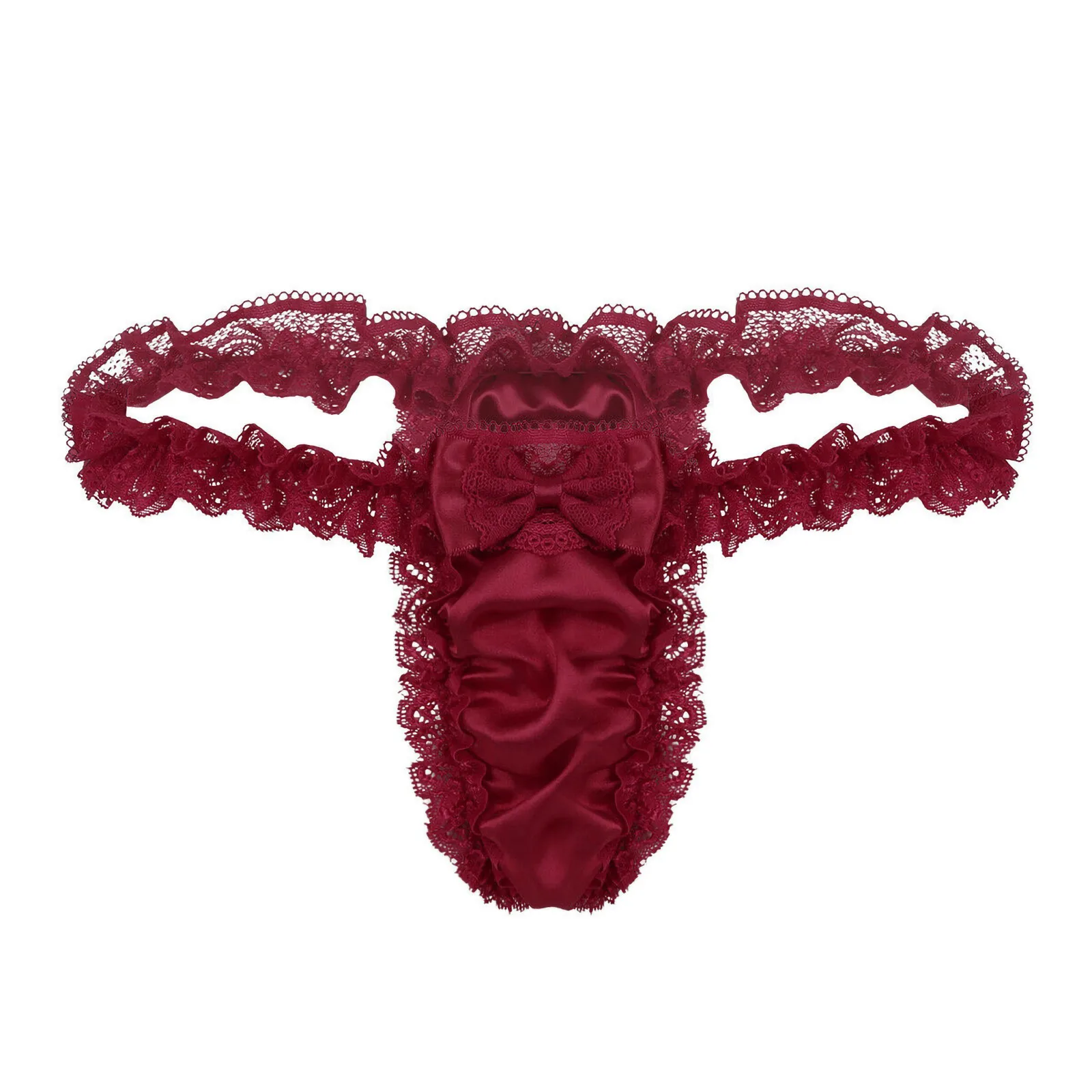 Сексуальные мужские трусики стринги блестящие мягкие атласные нижнее белье