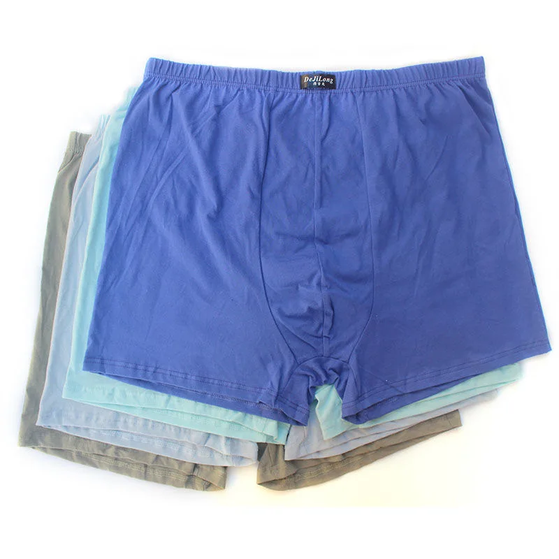 6pcs/Lot 6XL 5XL High waist 100%Cotton Underpants Men'S Boxers Underwear Men LooseFour Shorts Boxers Shorts Breathable Solid