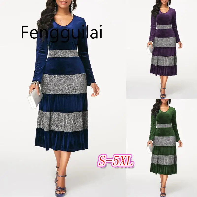 Женское бархатное платье с блестками элегантное праздничное фиолетовое модное