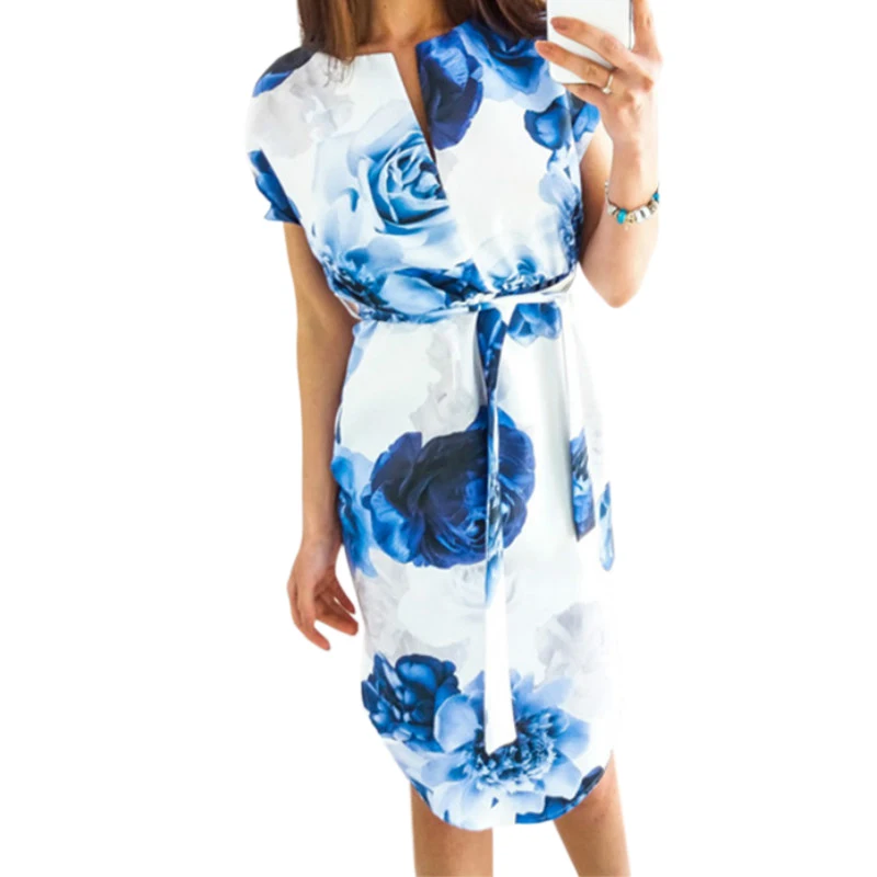 Женское платье миди вечерние с геометрическим принтом летнее пляжное в стиле