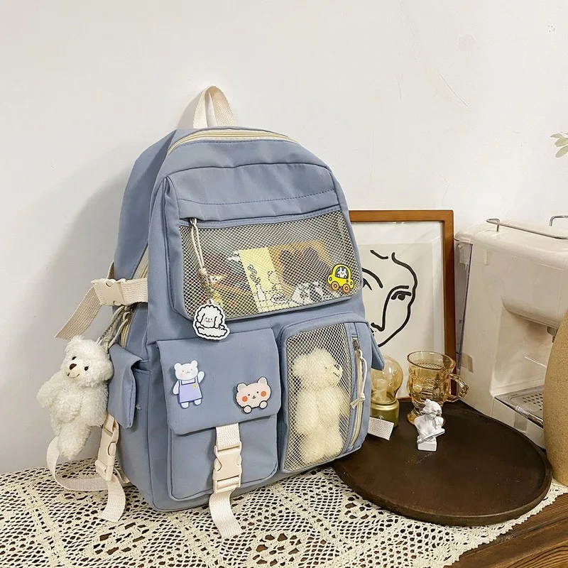 

2021 Women Backpack Kawaii Cute Student Bookbag Fashion Bookbag Waterproof Rucksack For Teen Girls School Bag рюкзак женский