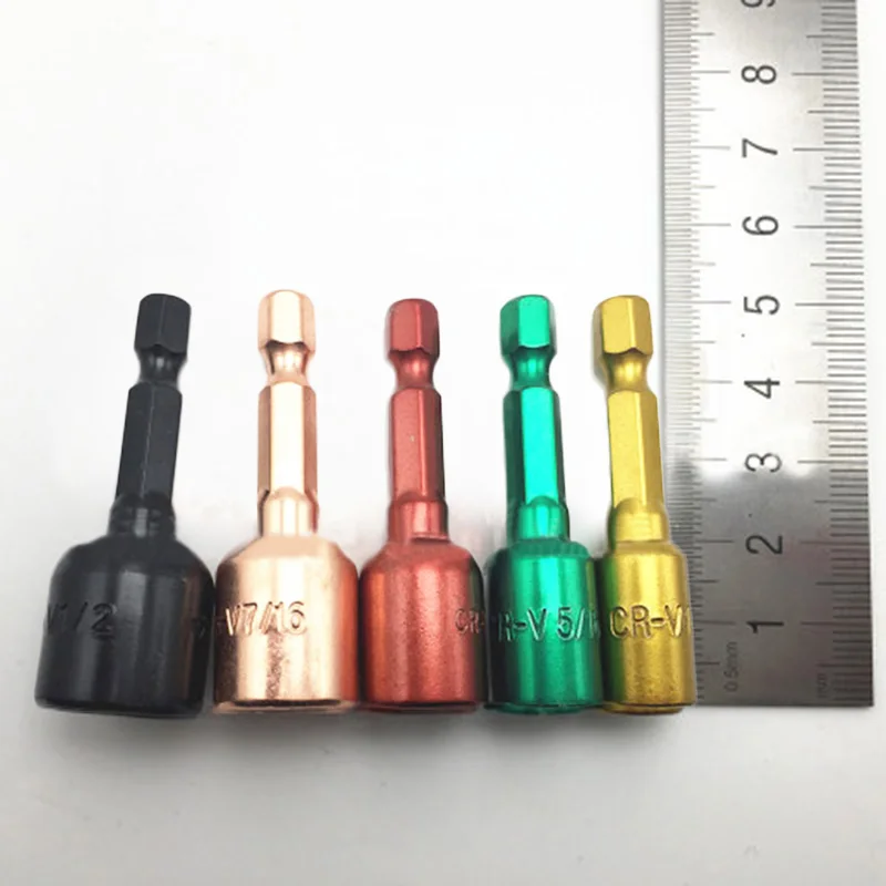 Socket Nut Drivers Set 1/4&quot Shank 5/16&quot 3/8&quot 7/16&quot 1/2&quot Multi sizes 5pcs 48mm Brand New | Инструменты