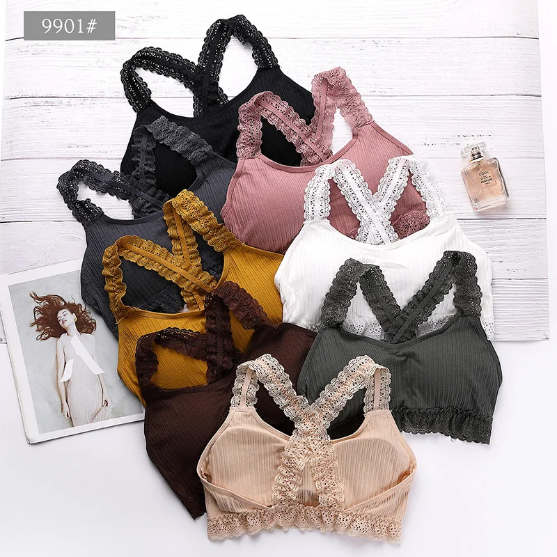 

3D Sexy Lingerie Seamless Bra Top Bra Push Up Bralette Brassiere Women Underwear cotton lace back wrapped girls running vest top