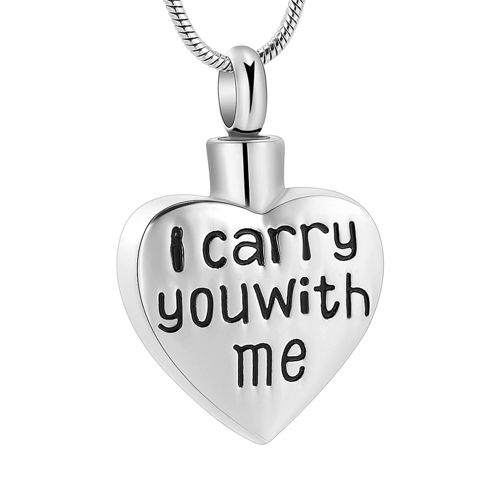 

Cremation Jewelry for Ashes “I Carry you with me” Memorial Urn Necklace Ashes Holder Keepsake Pendant Necklace
