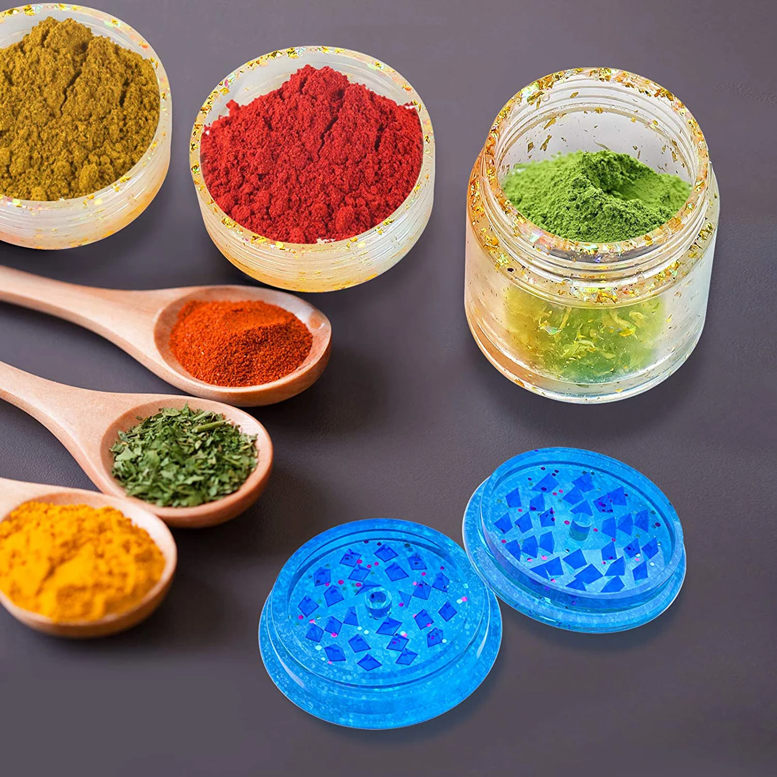 

Epoxy Resin Mold DIY Herb Grinder Spice Silicone Mould Round Jar Crafts Tool