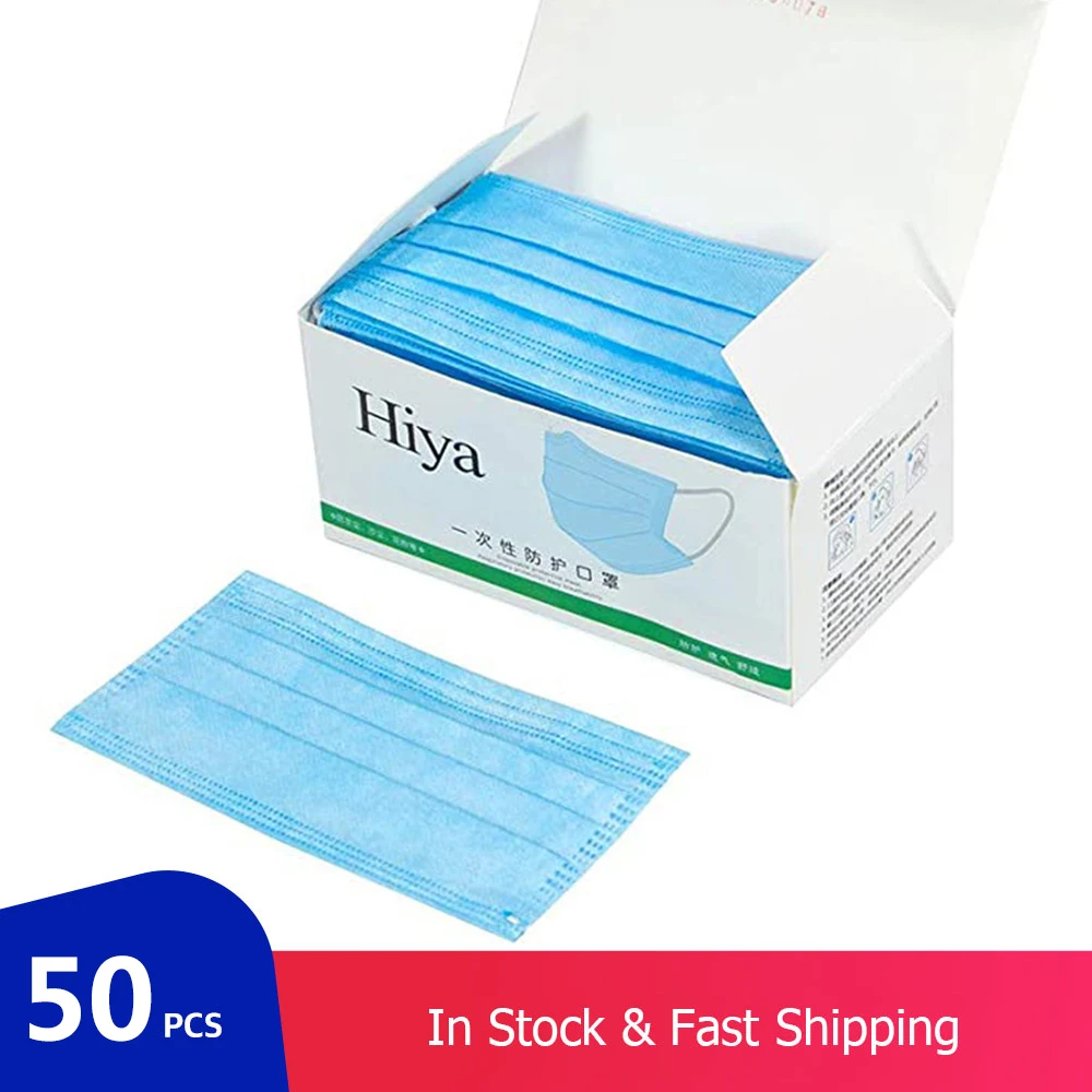 50 шт телефон! Одноразовые маски для лица рта пылезащитные капсулы 3 слойная