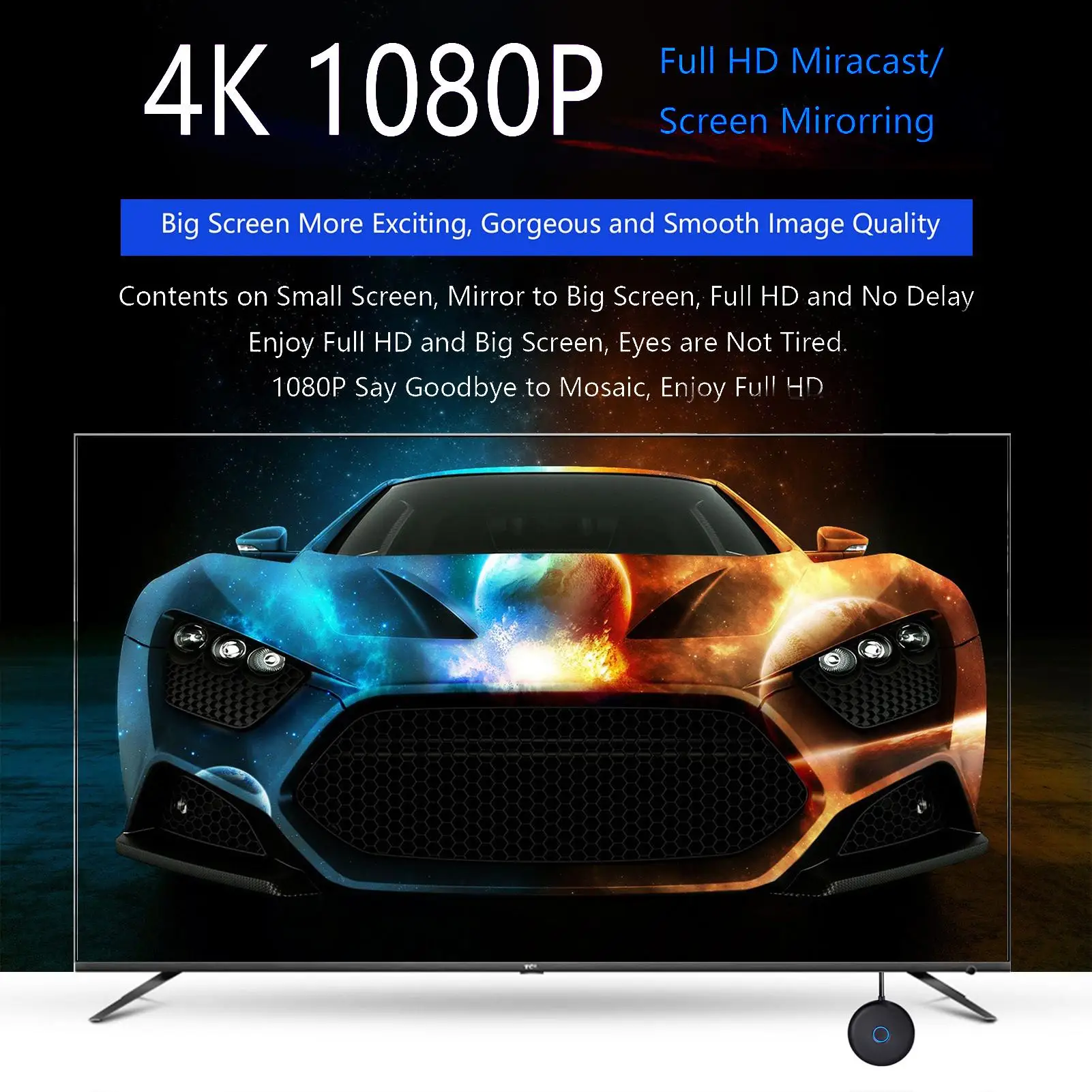 Беспроводной Wi-Fi адаптер для дисплея 1080P ТВ-адаптер видеоадаптер Airplay DLNA экран