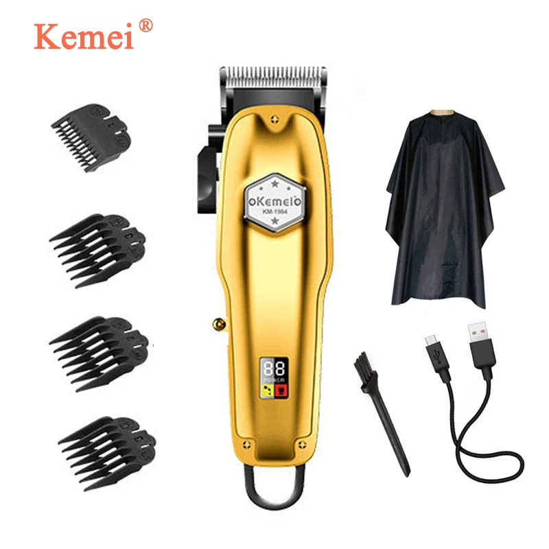 Новая Металлическая перезаряжаемая машинка для стрижки волос от Kemei