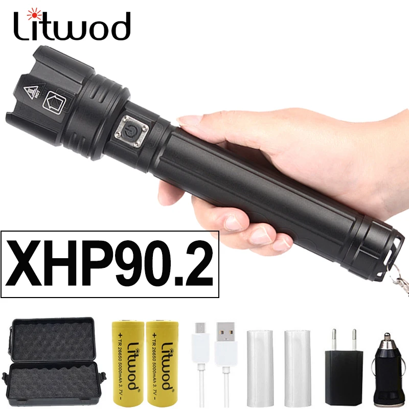 

Most Powerful Xhp90 Led Flashlight Usb Rechargeable Xhp70.2 Tactical Torch Use 18650 Or 26650 Battery Zoomable Xlamp For Camping