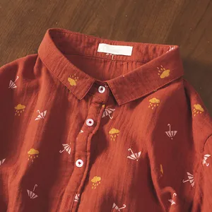 Lamtrip милый кавайный зонт в виде капель дождя с принтом Изделие из хлопка с короткими рукавами пряжа в стиле Питер Пэн, рубашка с воротником, блуза топ в стиле Mori Girl 2021 лето