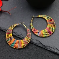 wholesale bohemian colorful handmade winding earrings original circular bohemia fashion accessories girl gift