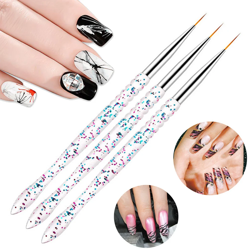 3 шт./компл. акриловая кисть для ногтей резьбы инструмент самостоятельного