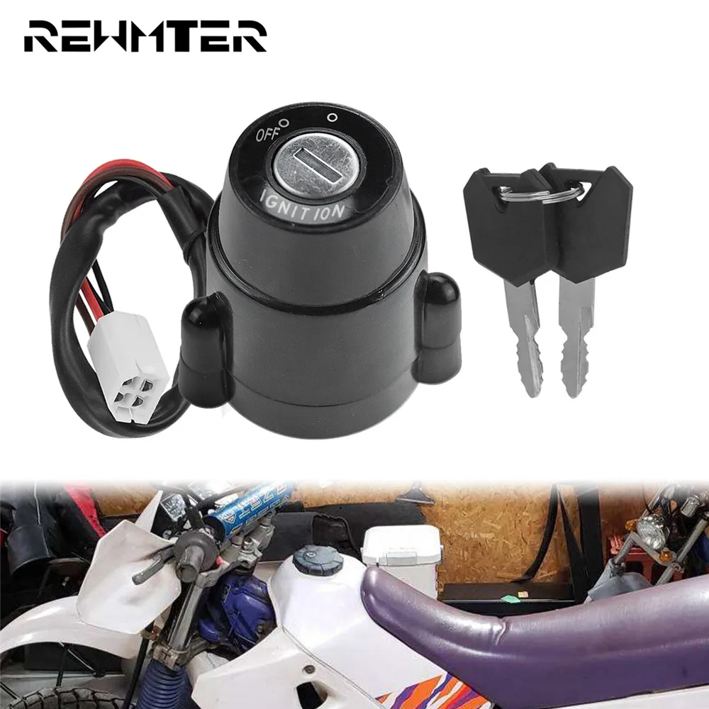 Черный Замок зажигания для мотоцикла 12 В с 2 ключами Yamaha DT100 74 83 DT125 81 DT175 DT250 1974 1979