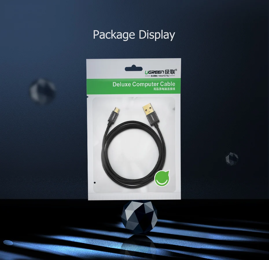 Ugreen Кабель Micro USB 2.4A Кабель для быстрой зарядки данных для Xiaomi Redmi Note Huawei HTC Кабель для зарядки мобильного телефона Кабель Micro USB