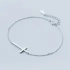 Браслет женский глянцевый из серебра 925 пробы с крестом