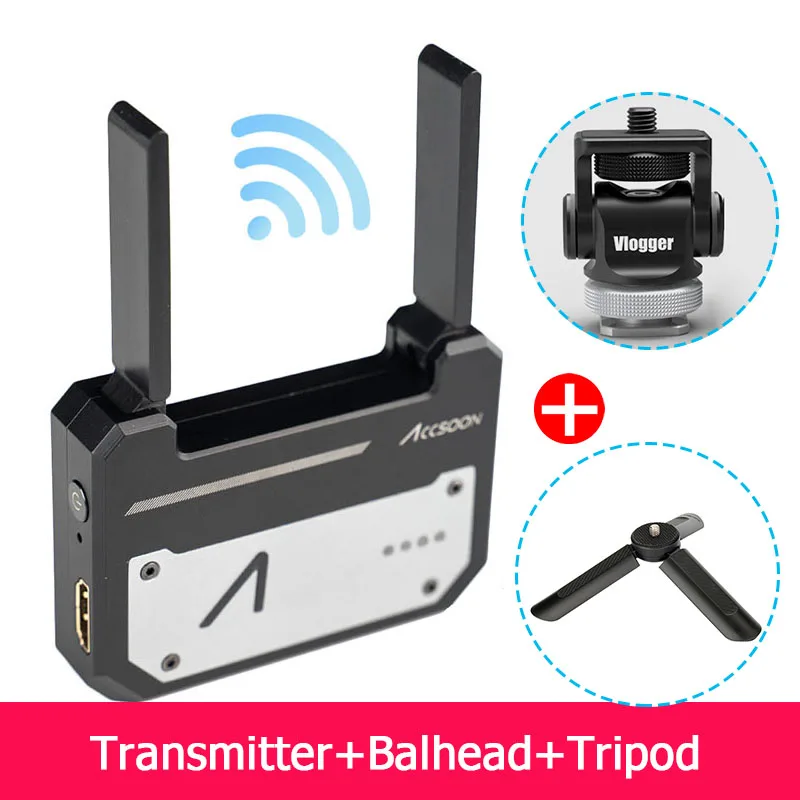 with Tripod Ballhead Accsoon CineEye беспроводной 5G 1080P мини HDMI устройство передачи видео передатчик для IOS iPhone для Andriod телефона iPad - Цвет: with Tripod Ballhead