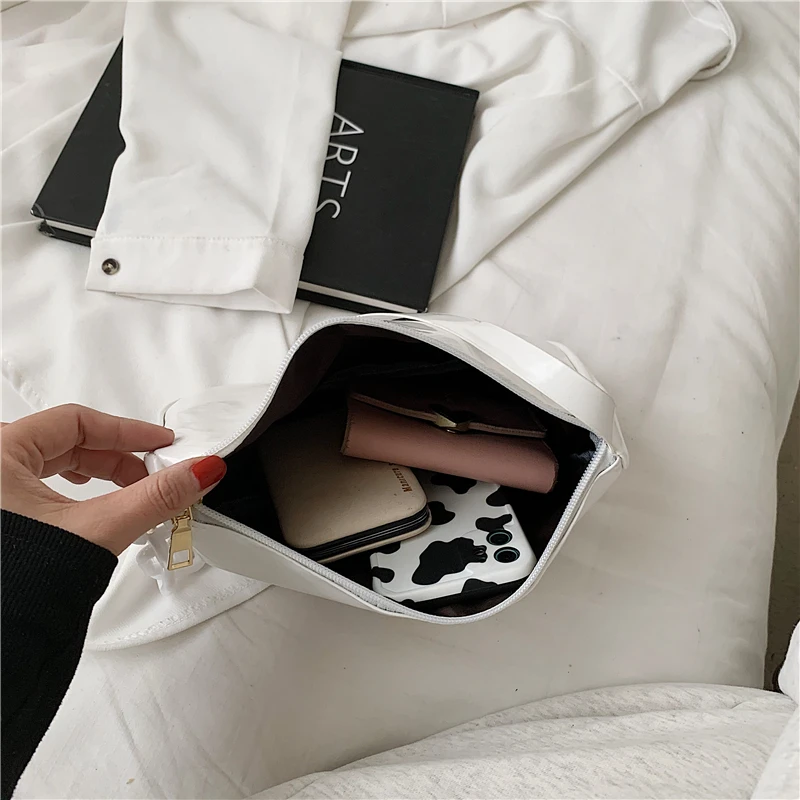 

Summer New Women Shoulder Bag Simple Fashion High-quality Solid PU Leather Ladies Dinner Handbag Small Zipper Underarm Bags 50z