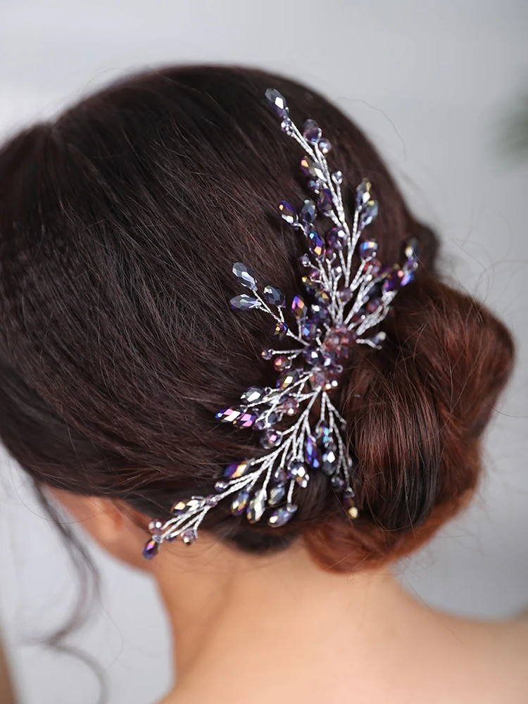 Богемная зеленая расческа для волос фиолетовые головные уборы синие красные