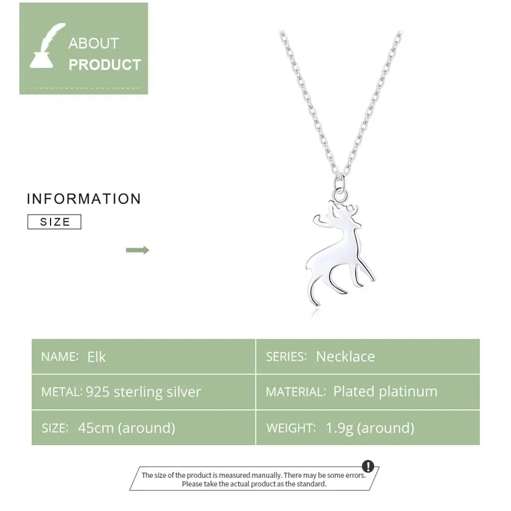 Ожерелье женское длинное из серебра 925 пробы с оленем | Украшения и аксессуары