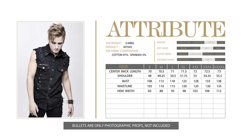 Мужской джинсовый жилет Devil Fashion хлопковая безрукавка в стиле панк с татуировкой