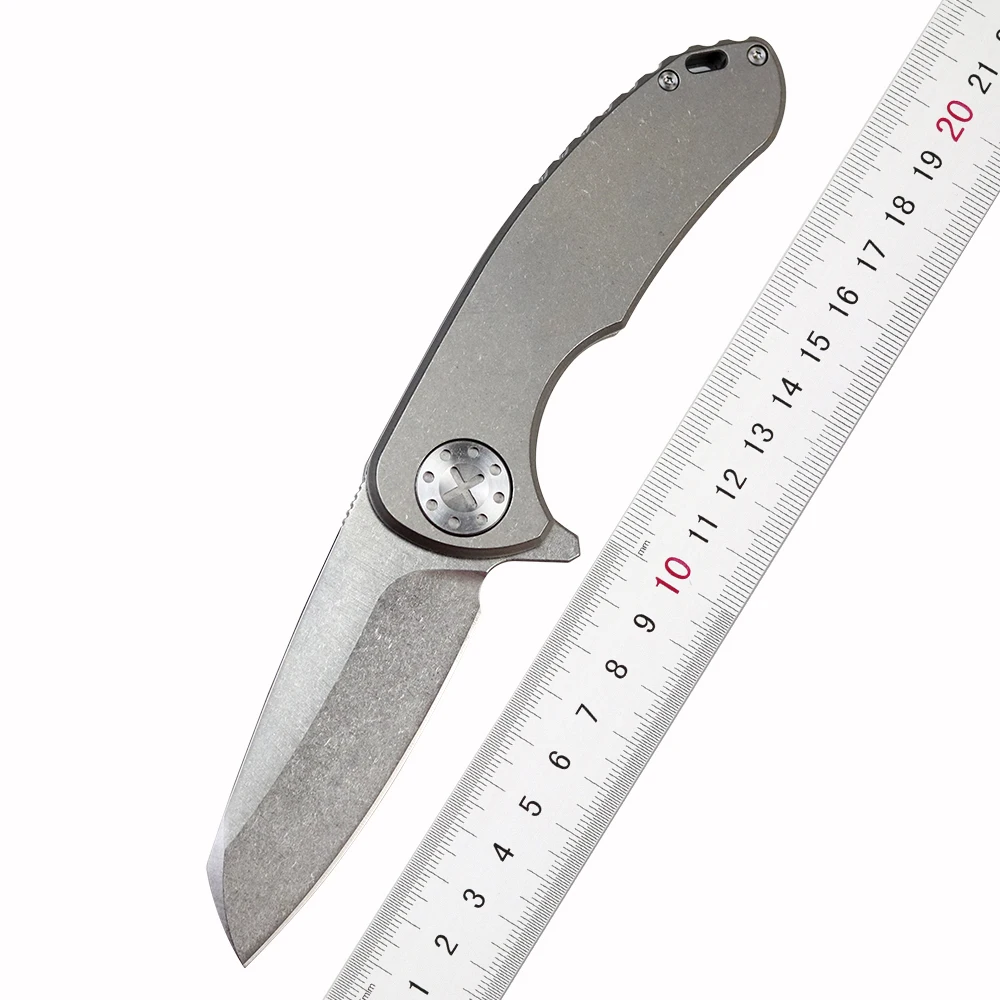 

F3 Titanium Alloy Folding Knife D2 Powder Steel Blade High Hardness Multifunction Knife Outdoor Ball Bearing Survival EDC Tool F