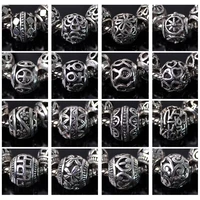 10pcs 10mm round hollow metal alloy loose spacer big hole beads for jewelry making european charms bracelet diy