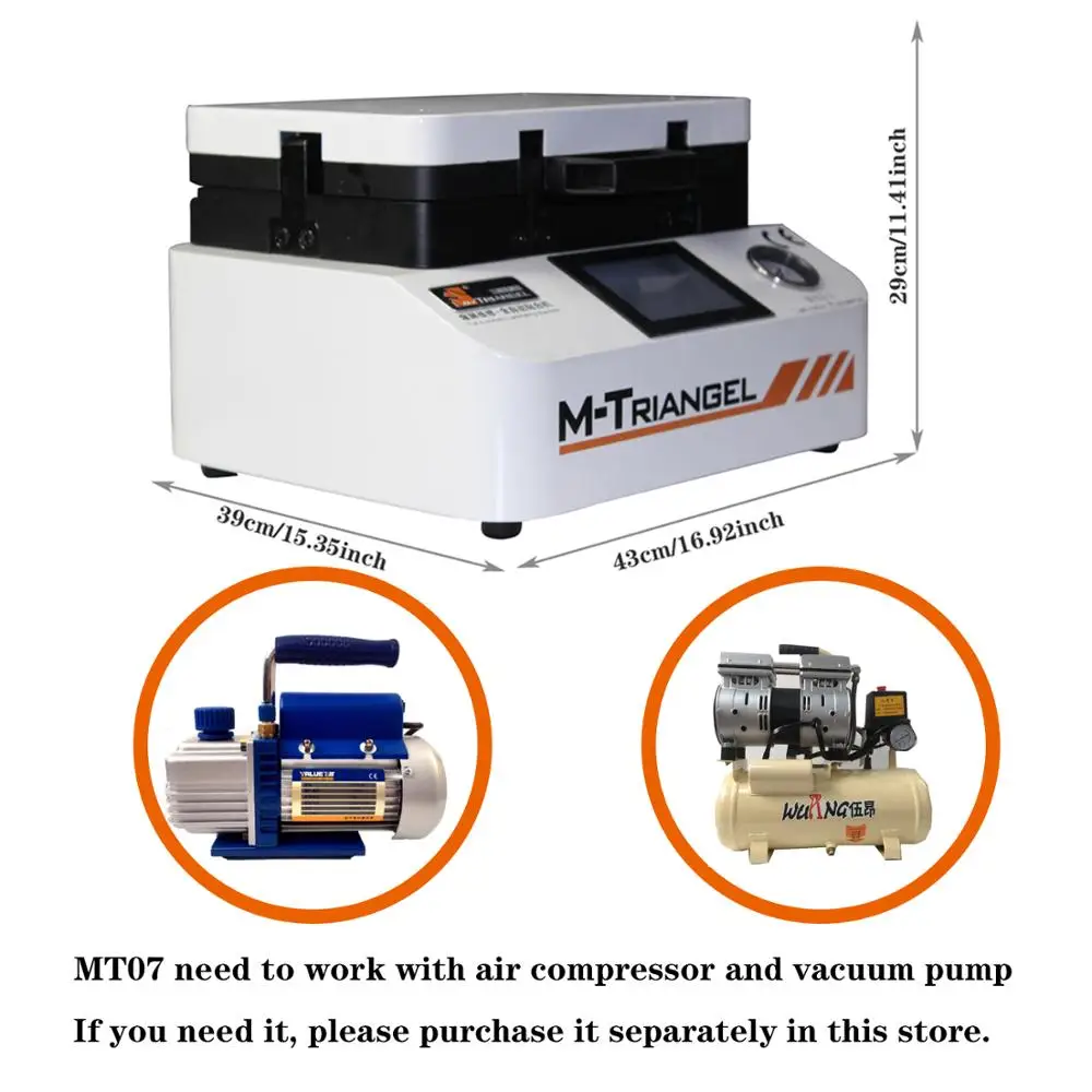 

M-Triangel 7 inch Vacuum Lamination Machine OCA laminator mobile phone screen repair LCD refurbish for iPhone edge repair Bubble