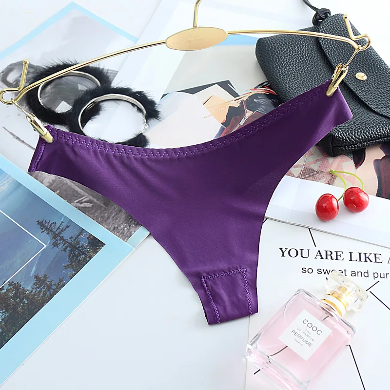 Точечное цельнокроеное женское нижнее белье без следов из ледяного шелка