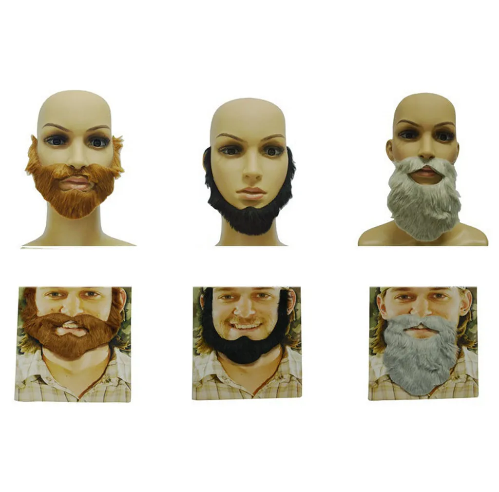 Забавный костюм вечерние мужские волосы на Хэллоуин Борода Для Лица Игра усы