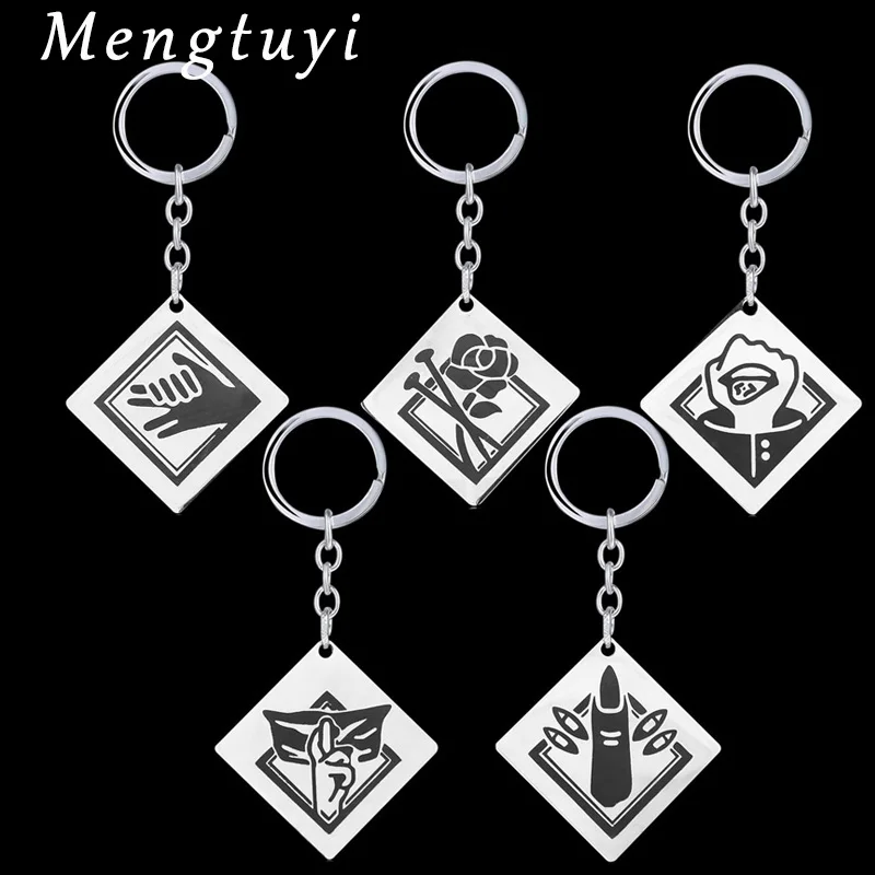 

Anime 5 Styles Jujutsu Kaisen Gojo Satoru Keychains Stainless Steel Chaveiro Itadori Yuji Megumi Keyrings Car Key llaveros