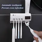 Ультрафиолетовый Электрический стерилизатор зубной щетки на солнечной энергии, настенный дезинфектор зубной пасты для ванной комнаты, держатель для зубных щеток