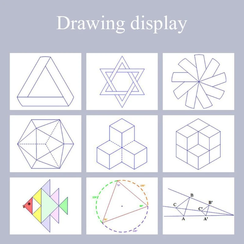 

Multifunction Art Design Drawing Ruler, Stereo Geometry Ellipse Template Ruler, School Accessories, Arc Shape Tracer