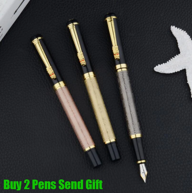 Hot Selling Brand Dragon Crystal Fountain Pen Luxury Business Men Metal Ink Luoshi 598 Buy 2 Pens Send Gift | Канцтовары для офиса