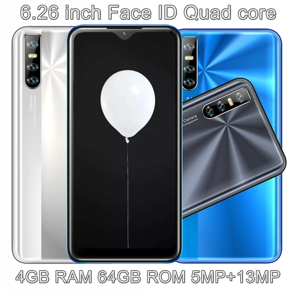 

4G LTE Mate40 13MP Smartphones 4G RAM 64G ROM 6.26" Water Drop Screen Unlocked Face Id Global Quad Core Android Mobile Phones