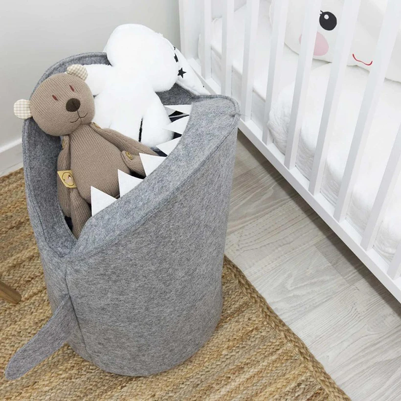 

Folding Laundry Basket Shark-shaped Toy Basket Household Children's Dirty Clothes Storage Basket Sundries Storage Organizer New