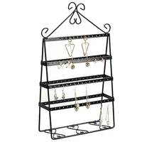 4 tier jewelry stand rack metal earrings display holder props shelf fashion jewelry organizer for jewelry stores windows decor