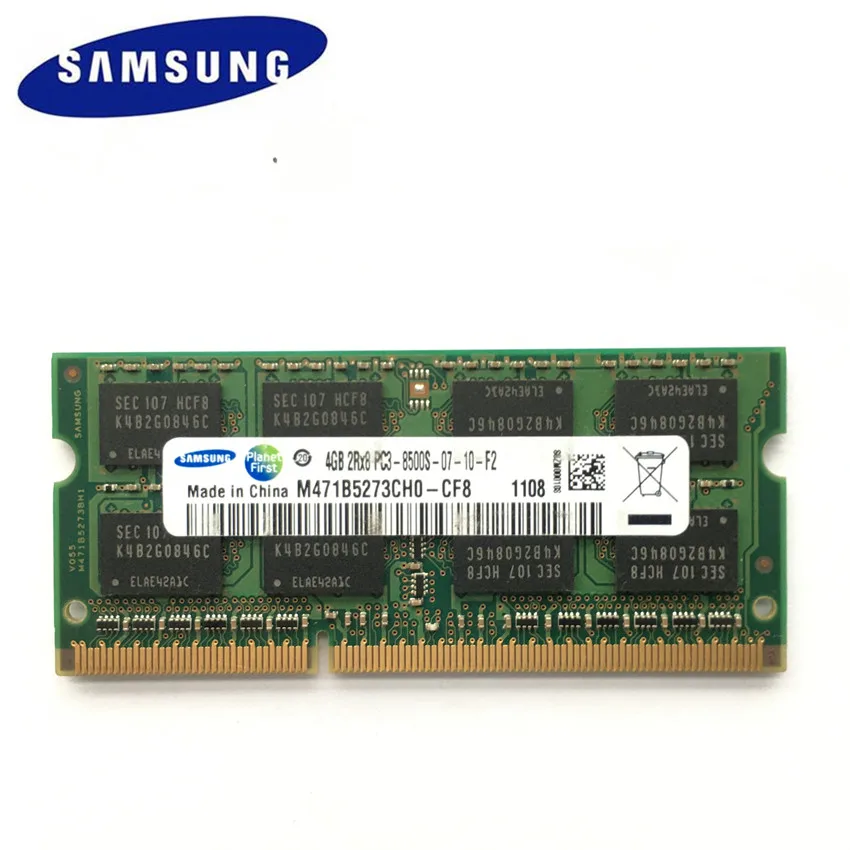 SAMSUNG SEC 4G 2Rx8 PC3 8500S DDR3 1066 МГц 4 Гб оперативная память для ноутбука pc3L модуль SODIMM RAM|ddr3