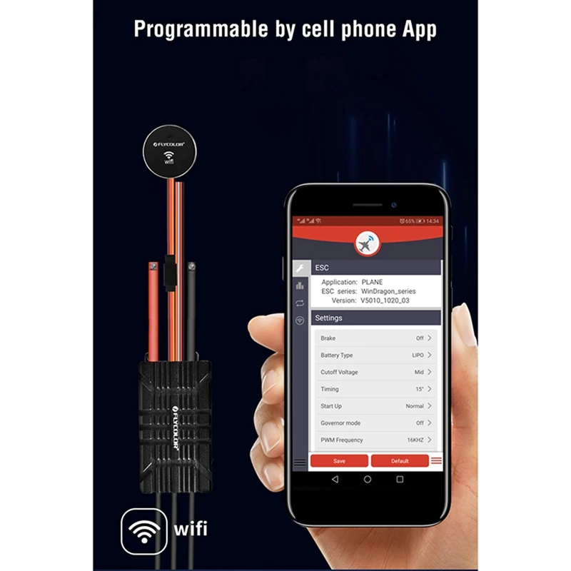 

Windragon ESC 2-6S, 2 ., Wi-Fi , BEC, 80A 100A, 10