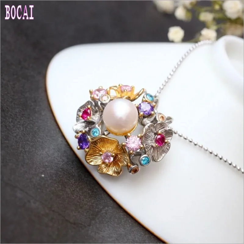 Женский кулон из серебра 925 пробы с натуральным жемчугом|Подвески| |