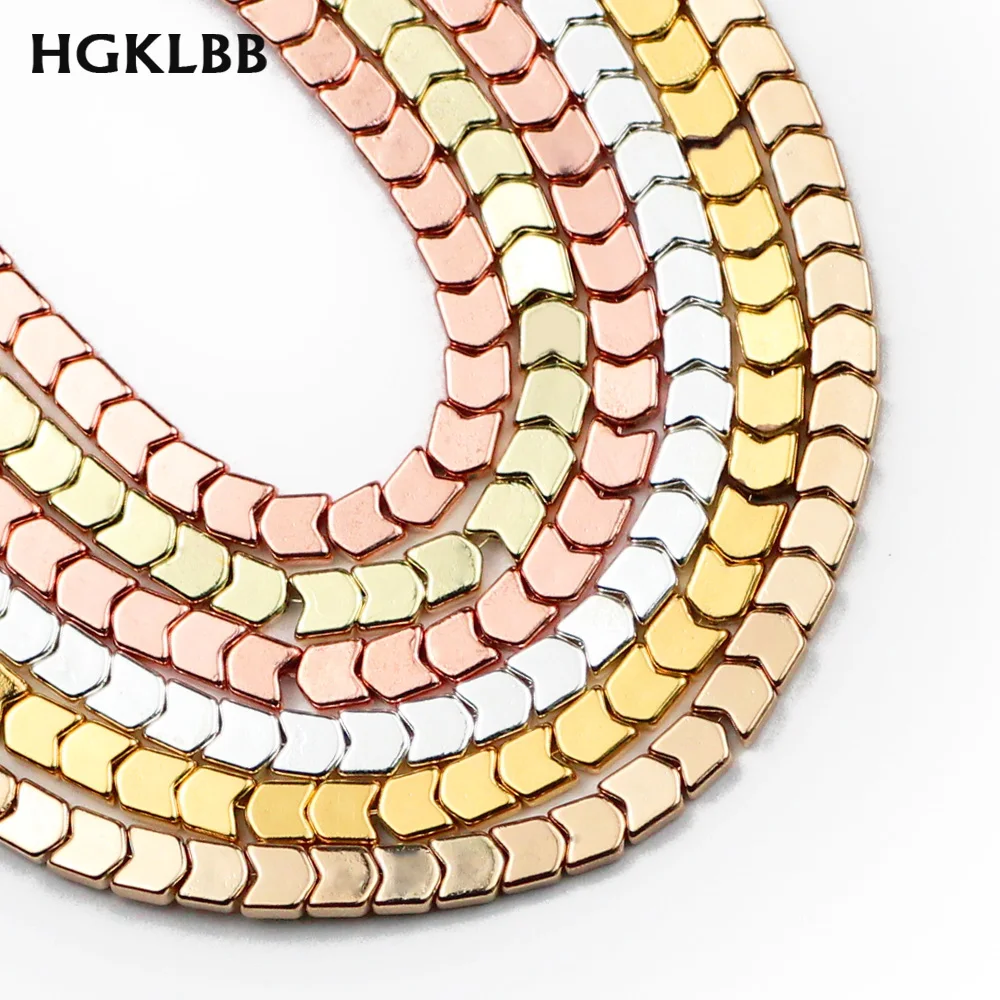 Золотистые Серебристые бусины HGKLBB 4 мм 100 шт. из натурального камня стрела гематит
