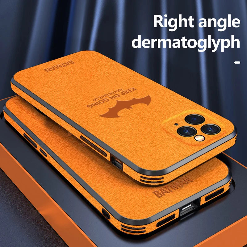 

Luxury Ultra-Thin Bat Leather Phone Case, For iPhone 12 11 Pro XS XR SE XSMAX 7 8 Plus Shockproof Protective Cover