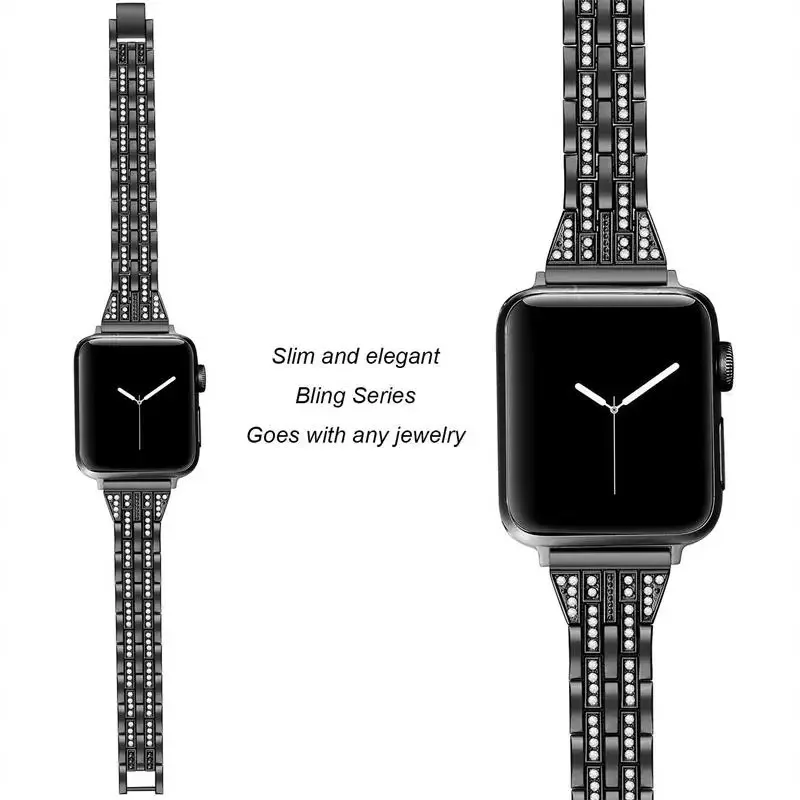 

Роскошный звеньевой браслет из нержавеющей стали для apple watch band 44 мм 42 мм 40 мм 38 мм iwatch6 5 4 3 2Series