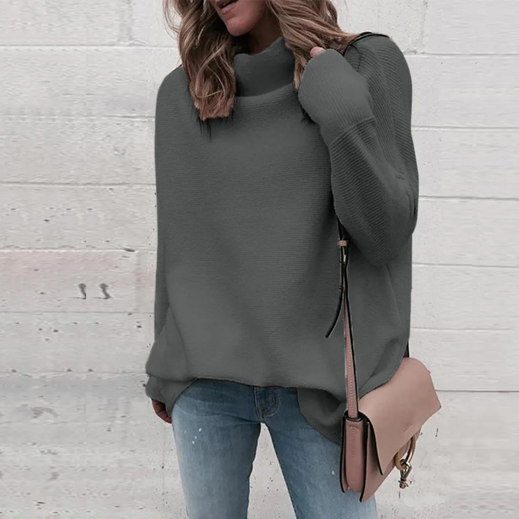Long Sleeve Autumn Winter Sweater Women White Knitted Sweaters Pullover Jumper Fashion 2019 Turtleneck Female | Женская одежда