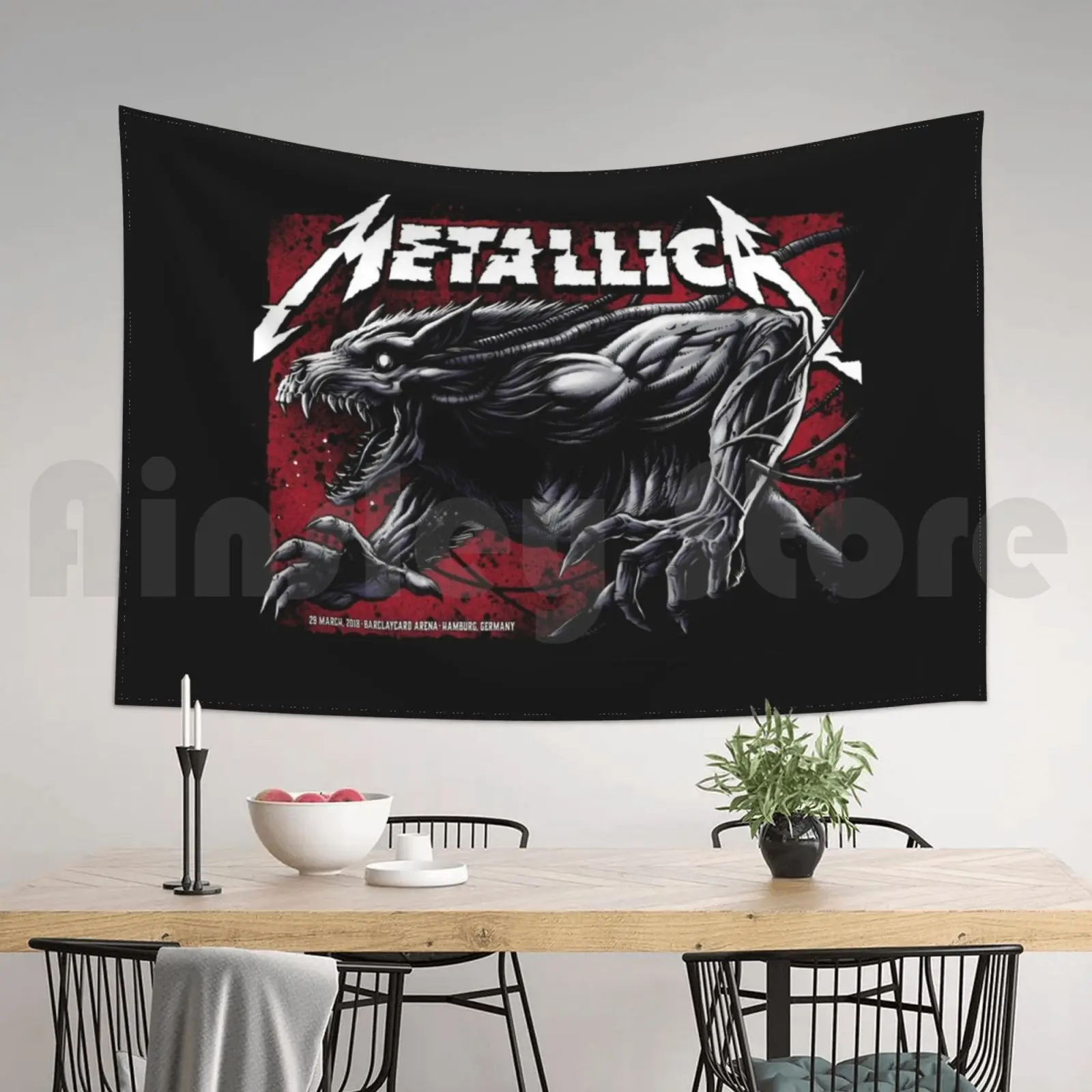 Гобелен с волком демоном злом гобелен для гостиной спальни металлический