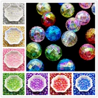 6810mm transparent electroplated beads ab color facet acrylic beads loose spacer beads for jewelry making diy bracelet