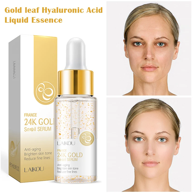 

17 мл сусальное золото жидкая Гиалуроновая кислота эссенция Уход за лицом крем для лица против морщин и анти-старения завод увлажняющая эссе...