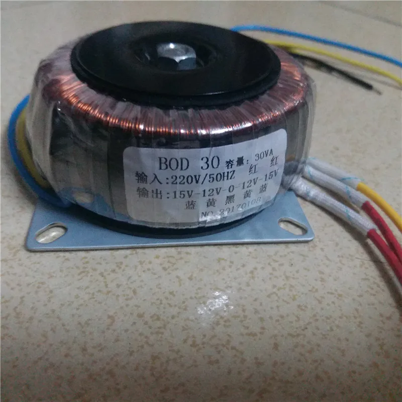 Двойной 12V 15V 18V 24V 15V-12V-0-12V-15V 12V-0-12V 15V-0-15V 220V медь пользовательские тороидальный трансформатор 30VA блок питания